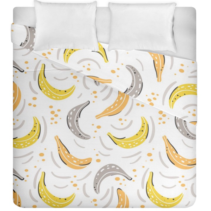 Seamless stylish pattern-with-fresh-yellow-bananas-background Duvet Cover Double Side (King Size)