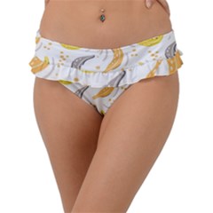 Seamless Stylish Pattern-with-fresh-yellow-bananas-background Frill Bikini Bottom