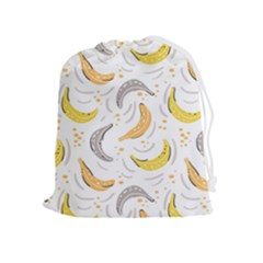 Seamless Stylish Pattern-with-fresh-yellow-bananas-background Drawstring Pouch (xl) by Wegoenart