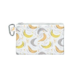 Seamless Stylish Pattern-with-fresh-yellow-bananas-background Canvas Cosmetic Bag (small) by Wegoenart