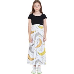 Seamless Stylish Pattern-with-fresh-yellow-bananas-background Kids  Flared Maxi Skirt by Wegoenart