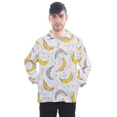 Seamless Stylish Pattern-with-fresh-yellow-bananas-background Men s Half Zip Pullover