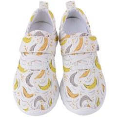 Seamless Stylish Pattern-with-fresh-yellow-bananas-background Women s Velcro Strap Shoes by Wegoenart