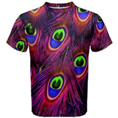 Peacock-feathers Men s Cotton Tee by nateshop