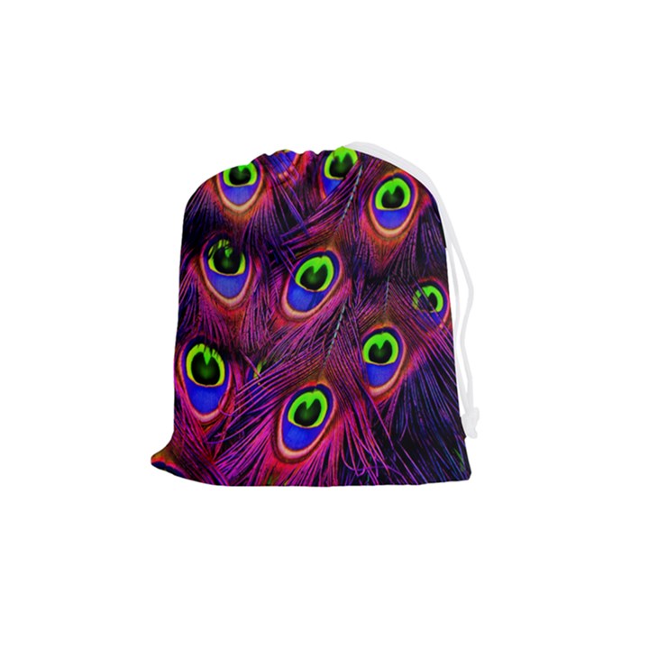 Peacock-feathers Drawstring Pouch (Medium)