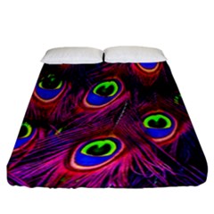 Peacock-feathers Fitted Sheet (california King Size) by nateshop