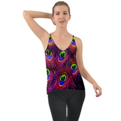 Peacock-feathers Chiffon Cami