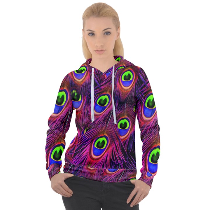 Peacock-feathers Women s Overhead Hoodie