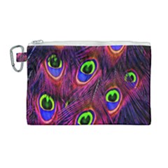 Peacock-feathers Canvas Cosmetic Bag (large) by nateshop