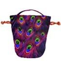 Peacock-feathers Drawstring Bucket Bag View2