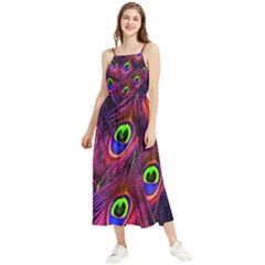 Peacock-feathers Boho Sleeveless Summer Dress by nateshop