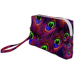 Peacock-feathers Wristlet Pouch Bag (small) by nateshop