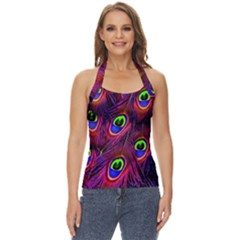 Peacock-feathers Basic Halter Top