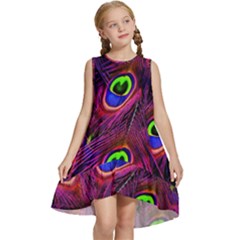 Peacock-feathers Kids  Frill Swing Dress