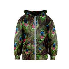 Peacock-army Kids  Zipper Hoodie by nateshop