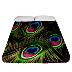 Peacock-army Fitted Sheet (queen Size) by nateshop