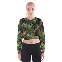 Peacock-army Cropped Sweatshirt by nateshop