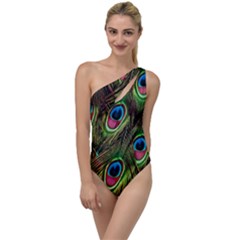 Peacock-army To One Side Swimsuit by nateshop