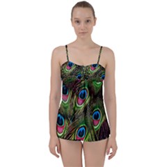 Peacock-army Babydoll Tankini Set by nateshop