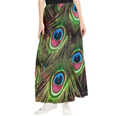 Peacock-army Maxi Chiffon Skirt