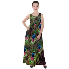 Peacock-army Empire Waist Velour Maxi Dress by nateshop