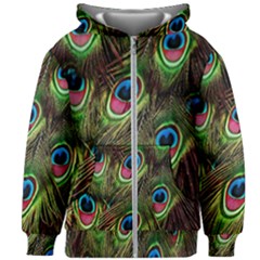 Peacock-army Kids  Zipper Hoodie Without Drawstring by nateshop