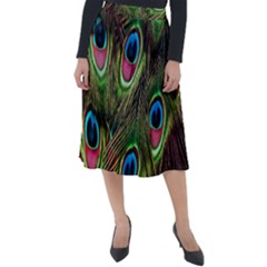 Peacock-army Classic Velour Midi Skirt  by nateshop