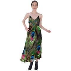 Peacock-army Tie Back Maxi Dress by nateshop