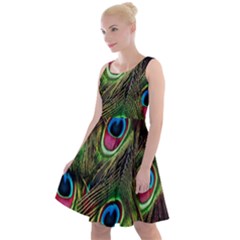 Peacock-army Knee Length Skater Dress by nateshop