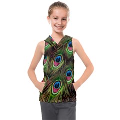 Peacock-army Kids  Sleeveless Hoodie by nateshop