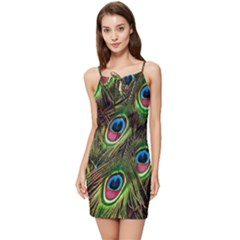 Peacock-army Summer Tie Front Dress by nateshop