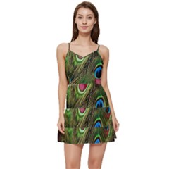 Peacock-army Short Frill Dress by nateshop