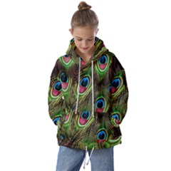 Peacock-army Kids  Oversized Hoodie by nateshop