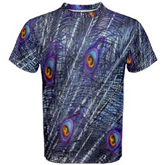 Peacock-feathers-blue Men s Cotton Tee by nateshop