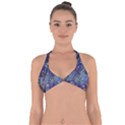 Peacock-feathers-blue Halter Neck Bikini Top View1