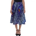 Peacock-feathers-blue Perfect Length Midi Skirt View1