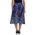 Peacock-feathers-blue Perfect Length Midi Skirt View2