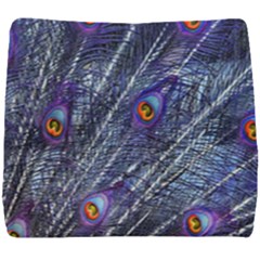 Peacock-feathers-blue Seat Cushion by nateshop