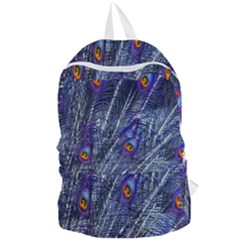 Peacock-feathers-blue Foldable Lightweight Backpack by nateshop