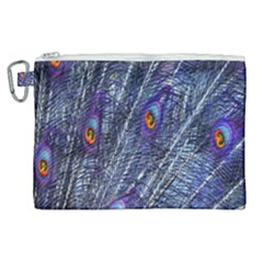 Peacock-feathers-blue Canvas Cosmetic Bag (xl) by nateshop