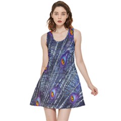 Peacock-feathers-blue Inside Out Reversible Sleeveless Dress by nateshop