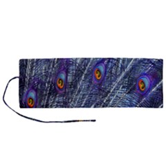 Peacock-feathers-blue Roll Up Canvas Pencil Holder (m) by nateshop