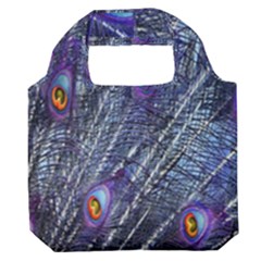 Peacock-feathers-blue Premium Foldable Grocery Recycle Bag