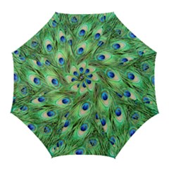 Peacock-green Golf Umbrellas by nateshop