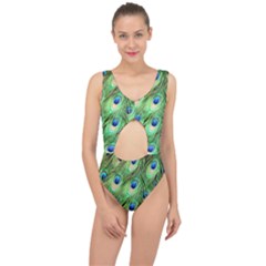 Peacock-green Center Cut Out Swimsuit by nateshop