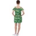 Peacock-green Ruffle Cut Out Chiffon Playsuit View2