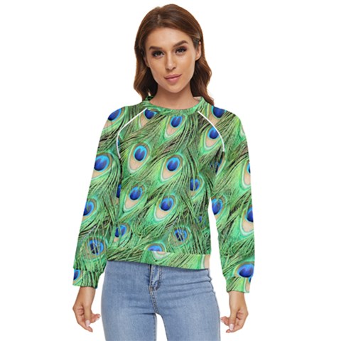 Peacock-green Women s Long Sleeve Raglan Tee by nateshop