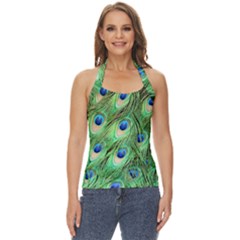 Peacock-green Basic Halter Top