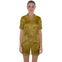 Glitter Satin Short Sleeve Pajamas Set by nateshop