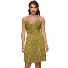 Glitter V-neck Pocket Summer Dress  by nateshop